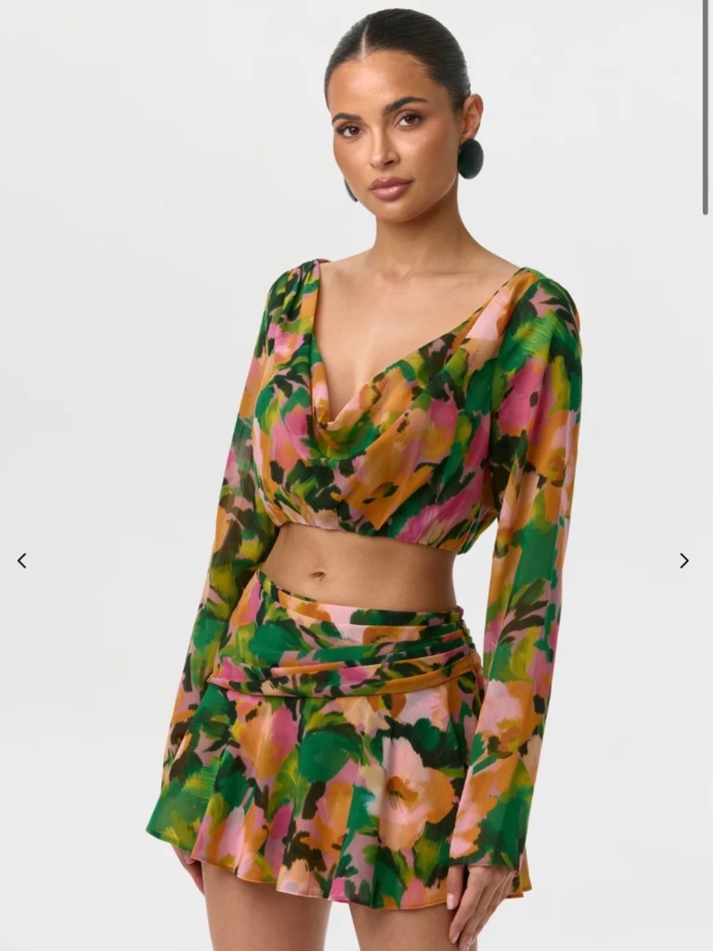 Naked Wardrobe floral chiffon top